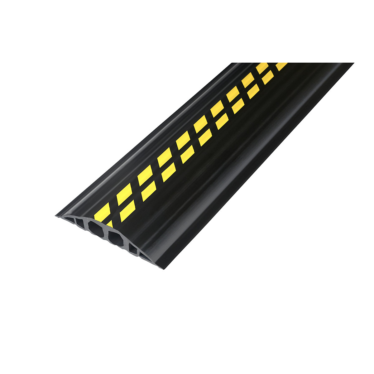 PVC kábelvezető padlóhíd, h x szé x ma 1500 x 200 x 35 mm, fekete / sárga