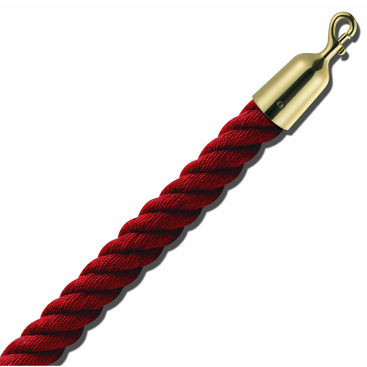 Lezárókötél, 1,5 m, sárgaréz lezáróelem, piros kötél-5