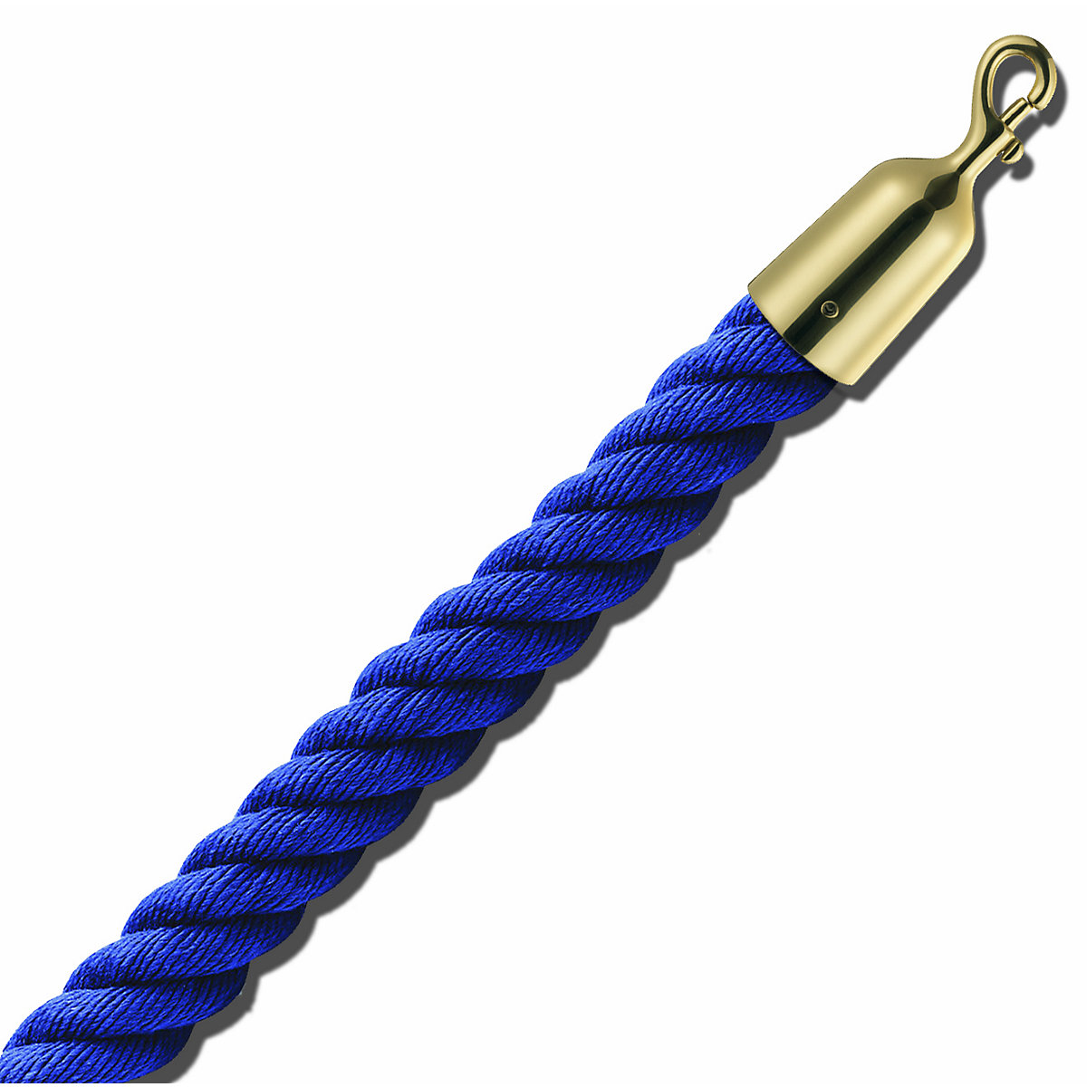 Lezárókötél, 1,5 m, sárgaréz lezáróelem, kék kötél-6