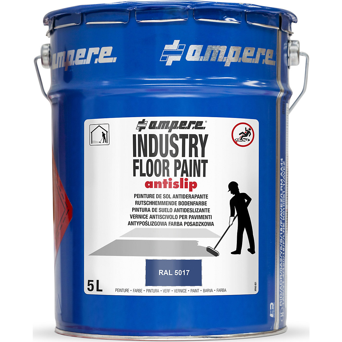 Padlójelölő festék, Industry Floor Paint antislip® – Ampere, űrtartalom 5 l, kék-2
