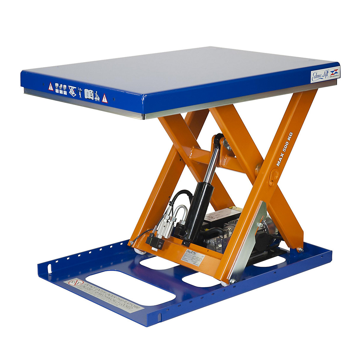 Compact lift table – Edmolift, max. load 500 kg, platform LxW 900 x 700 mm, effective lift 600 mm