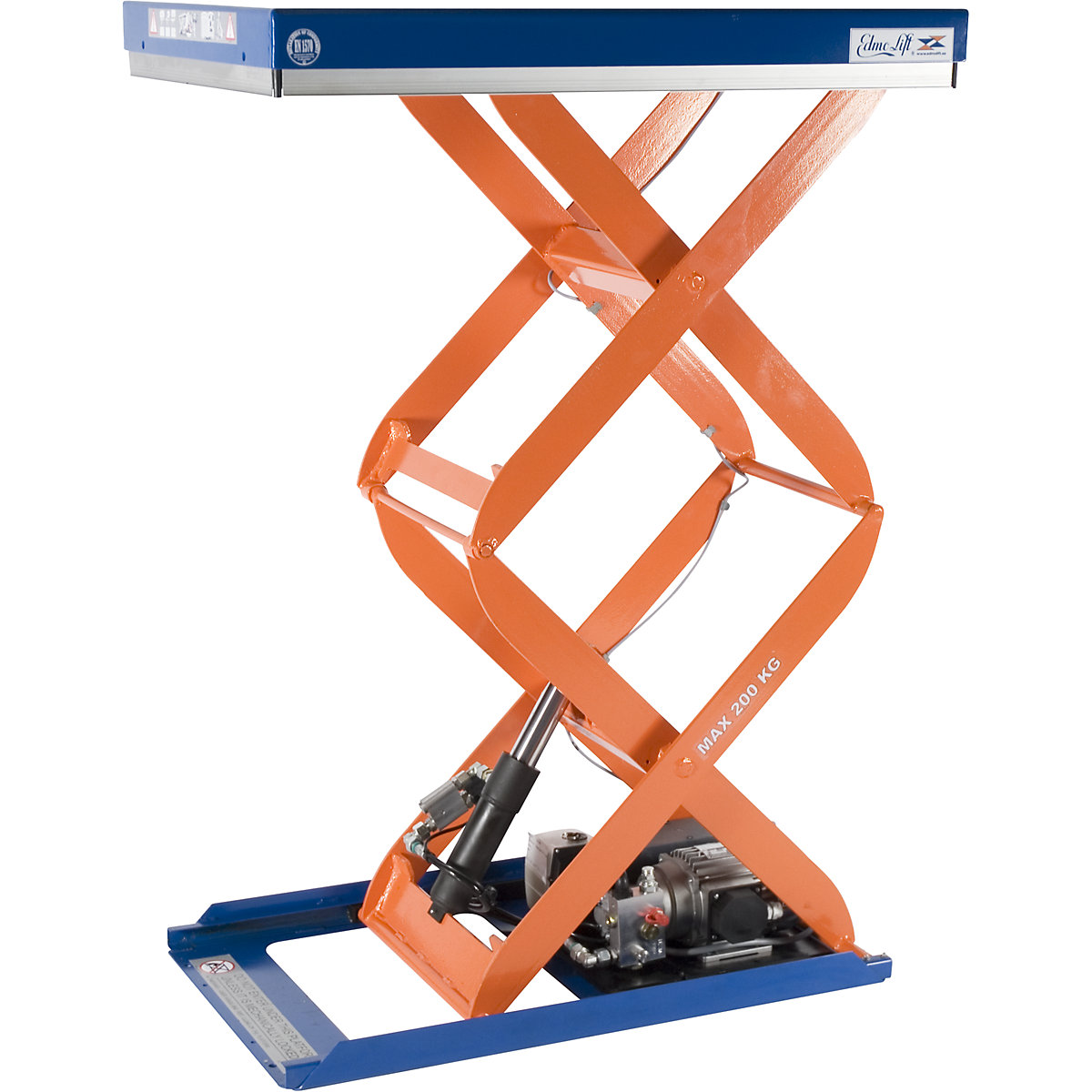 Compact lift table, static – Edmolift, max. load 200 kg, platform LxW 900 x 600 mm, effective lift 1170 mm