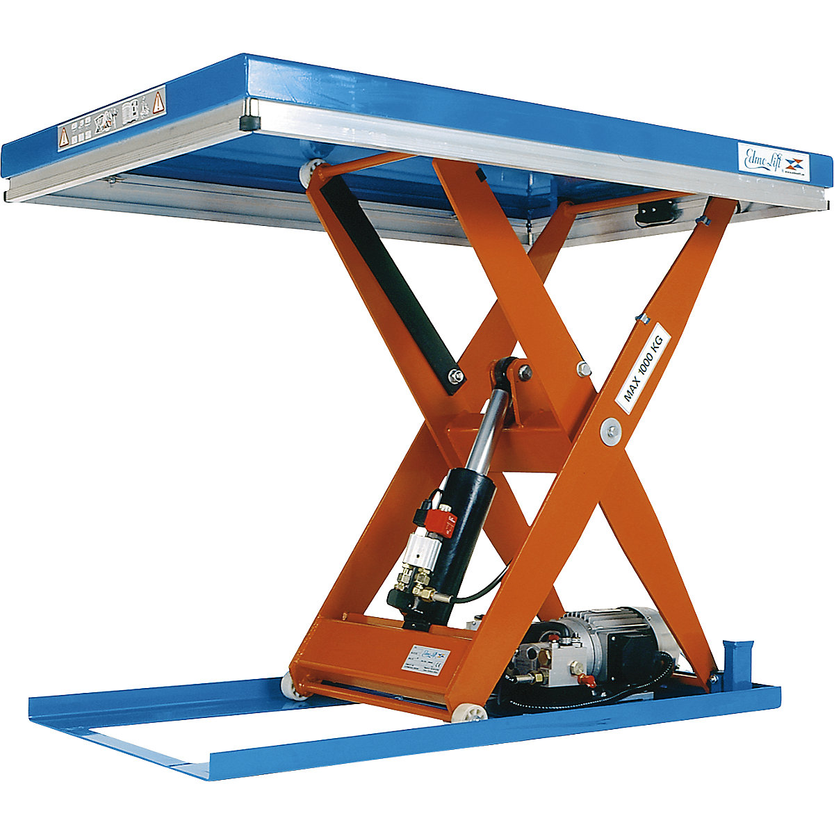 Compact lift table, static – Edmolift, max. load 1000 kg, platform LxW 1200 x 800 mm, effective lift 820 mm
