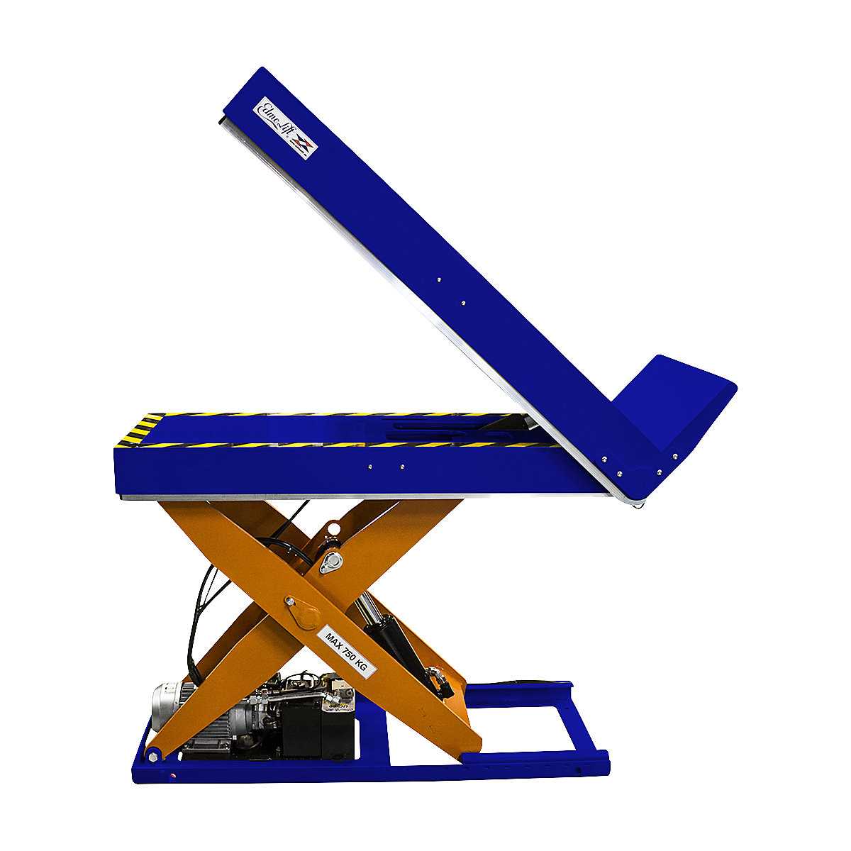 LTT 750 lift and tilt table – Edmolift, platform LxW 1200 x 550 mm, max. load 750 kg