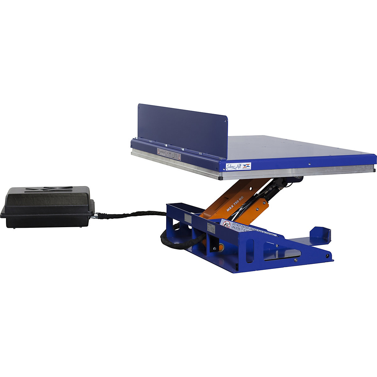 Lifting/tilting platform – Edmolift, G platform, tilts to long side, width 1300 mm, for roller forklift
