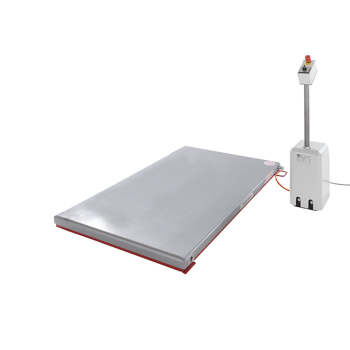 Low profile lift table, G series – Flexlift, max. load 1000 kg, lifting range 80 – 850 mm, LxW 1600 x 900 mm, 400 V 3-phase