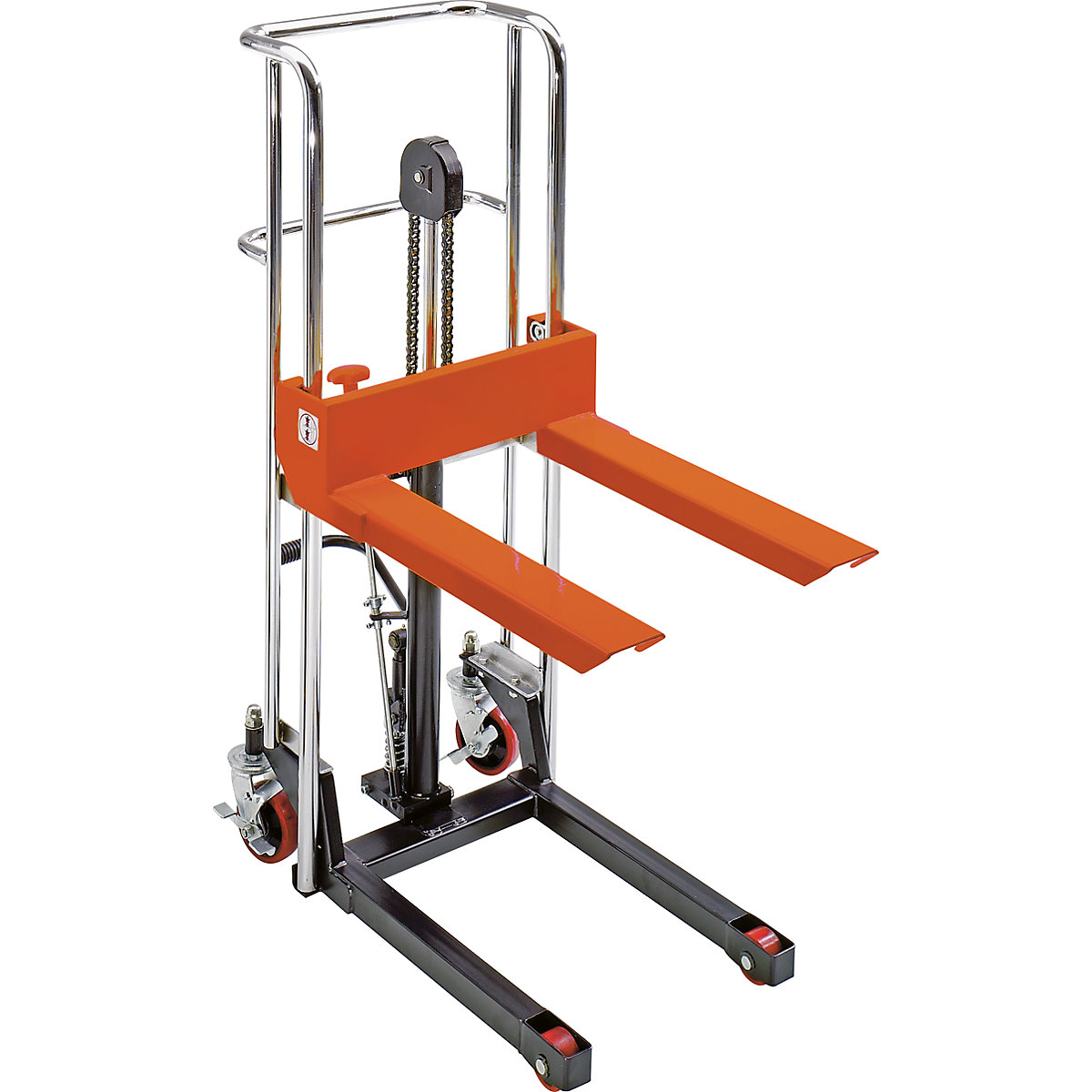 Budget stacker, pedal hydraulics, lifting range 85 – 765 mm