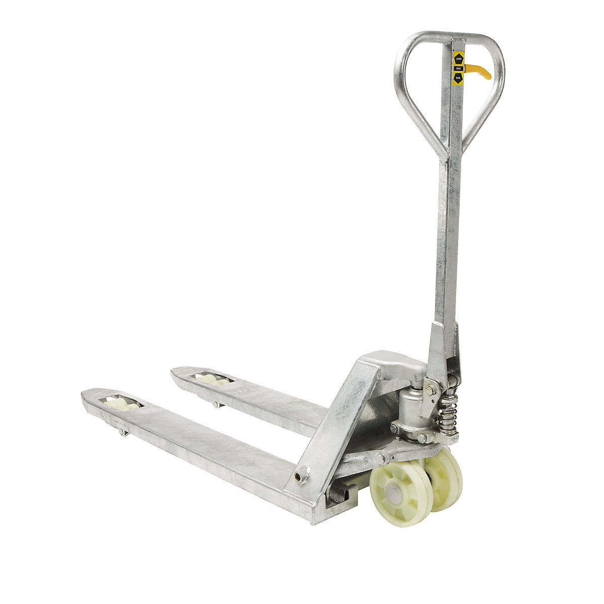 Hot dip galvanised pallet truck, for outdoor use, max. load 2500 kg