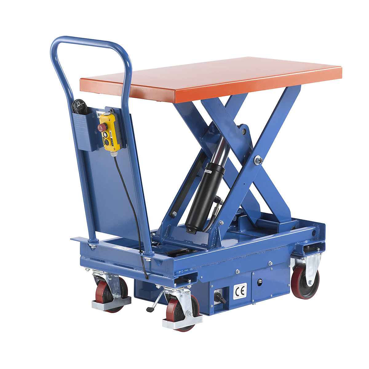 Lifting platform trolley, electric, lifting range 485 – 1000 mm, max. load 1000 kg