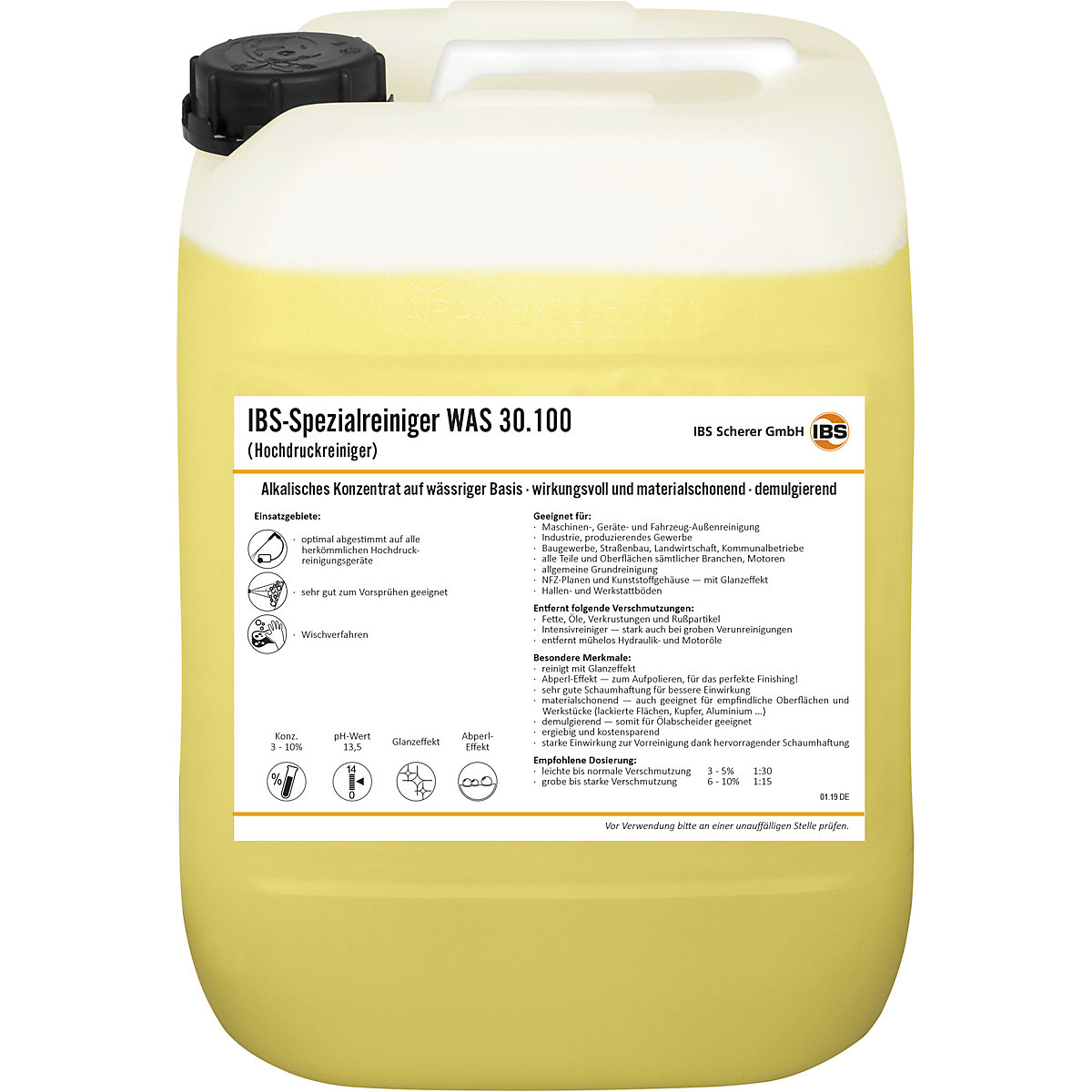 IBS Scherer – Detergente para alta pressão/pré-pulverização WAS 30.100