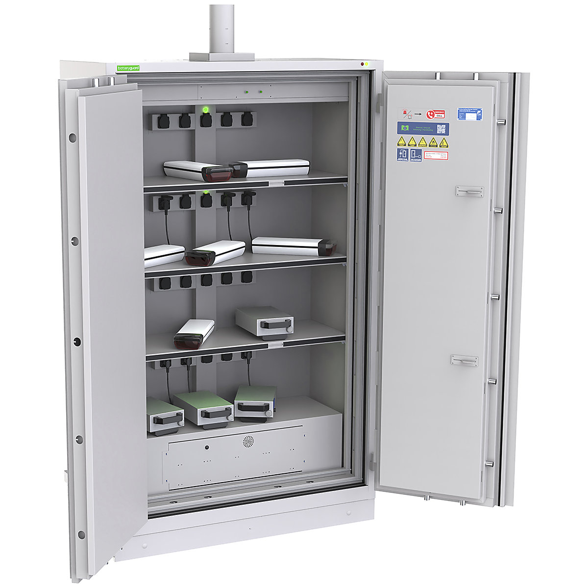 Batteryguard XL Lithium-Ion Battery Charging Cabinets | VDMA 24994 | 20 Sockets