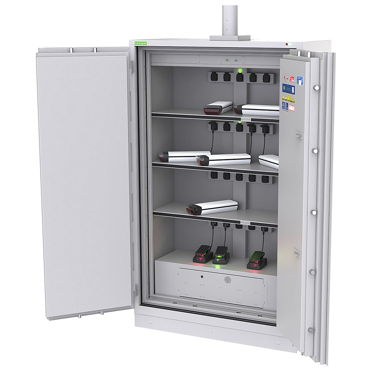 Batteryguard XL Lithium-Ion Battery Charging Cabinets | VDMA 24994 | 20 Sockets (Product illustration 2)-1