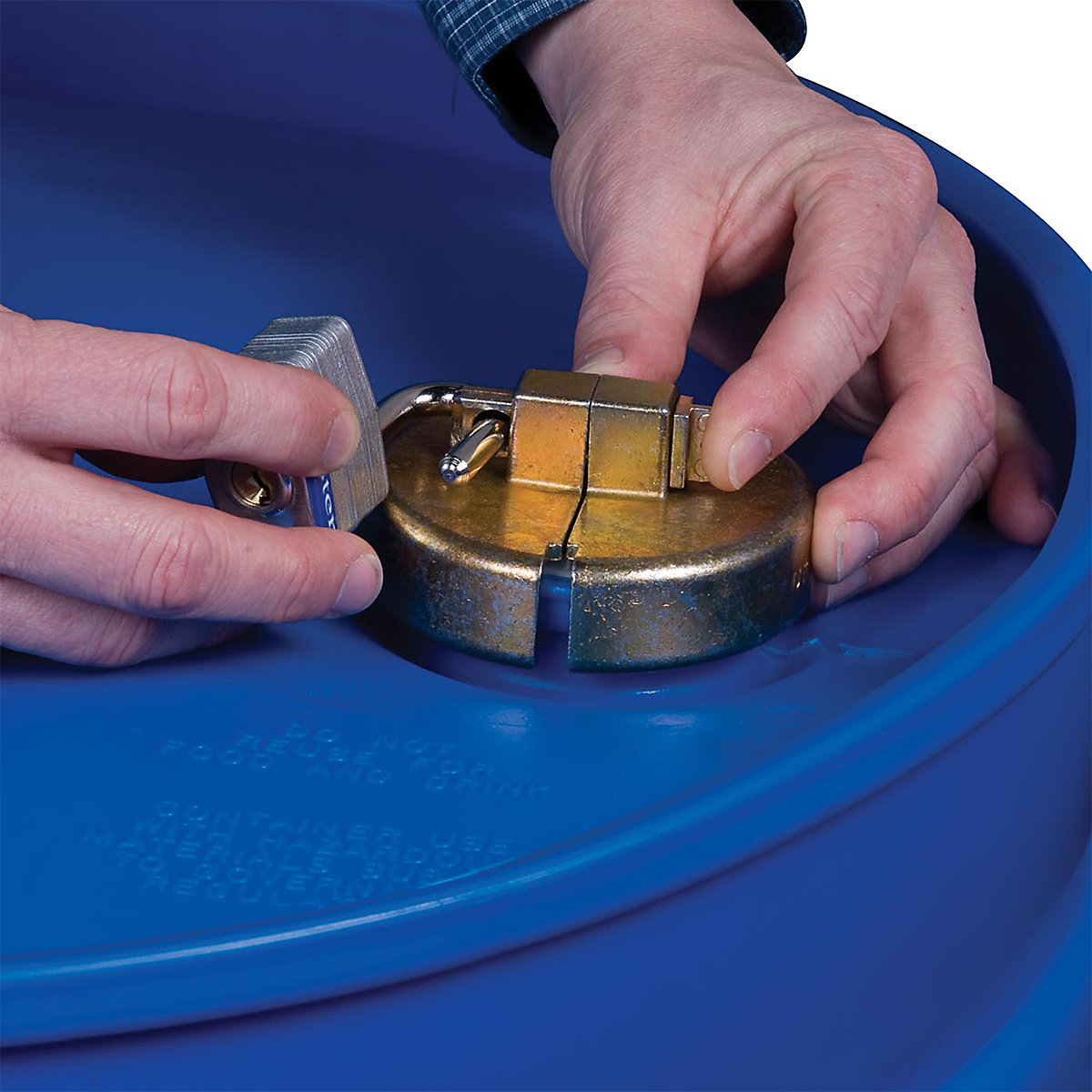 Justrite 08508 Steel Drum Lock Set - Security Lock For Standard 55-Gallon Drums, Zinc Die Cast