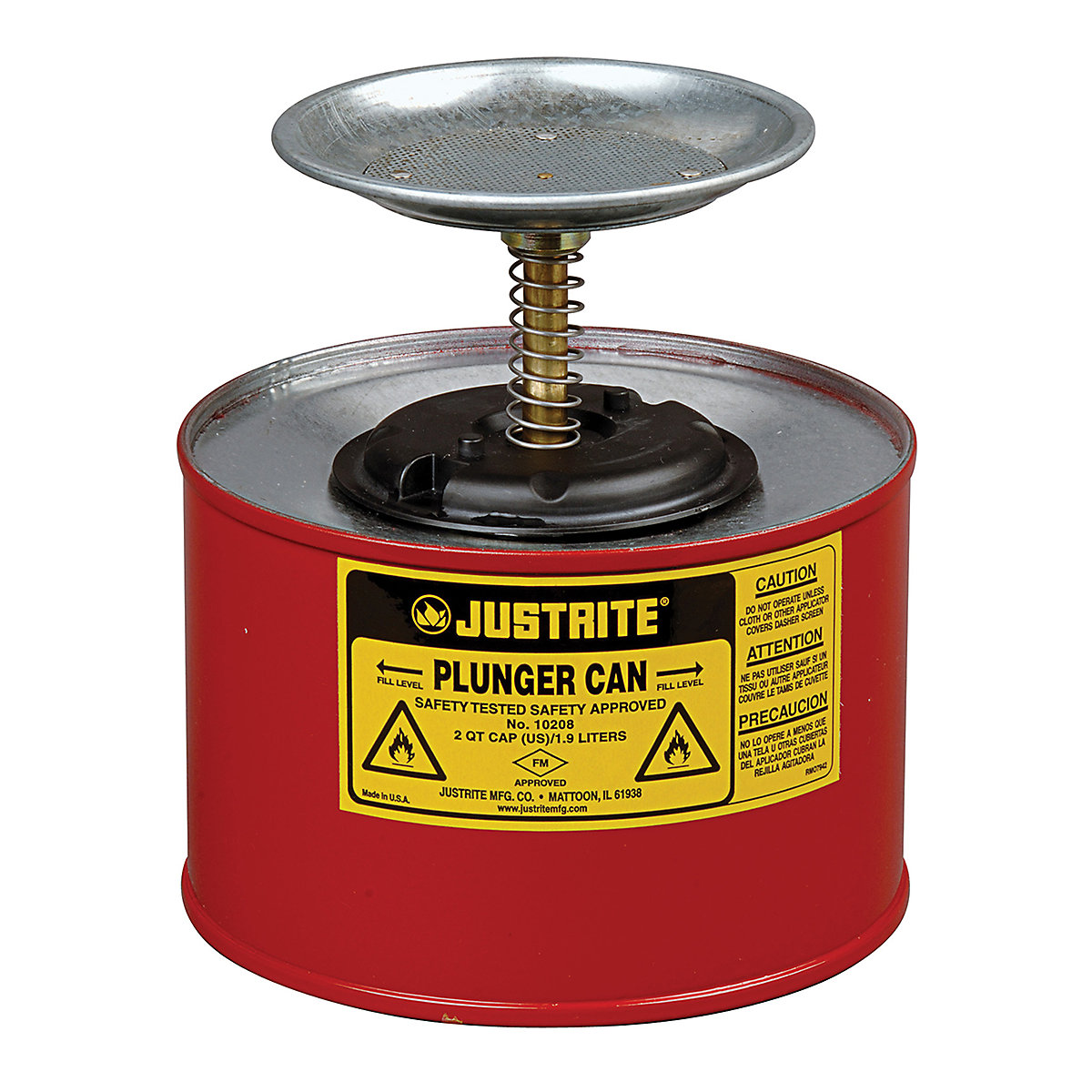 Justrite Safety Plunger Cans