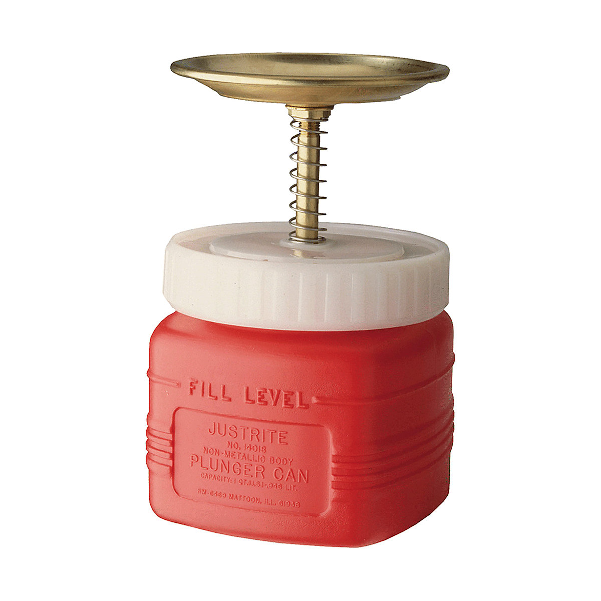 Justrite Solvent Plunger Can Polyethylene