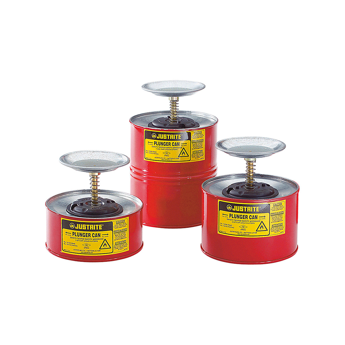 Justrite Solvent Plunger Cans Steel