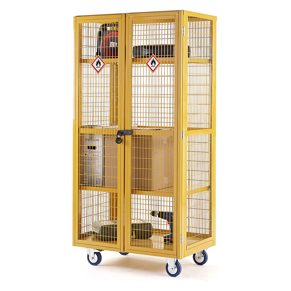 Hazardous Mesh Cage Storage Trolley (Product illustration 4)-3