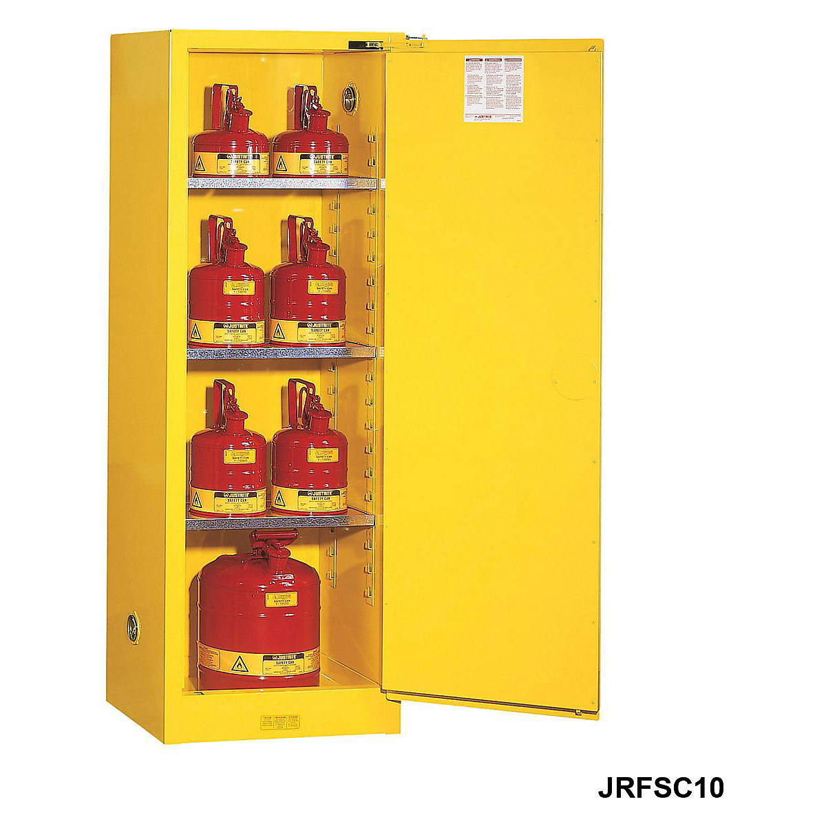 Justrite Flammable Storage Cabinets, Justrite Flammable Storage Cabinets, Justrite Flammable Storage Cabinet | 1651h x 591w x 457d mm | Self Closing Door-11
