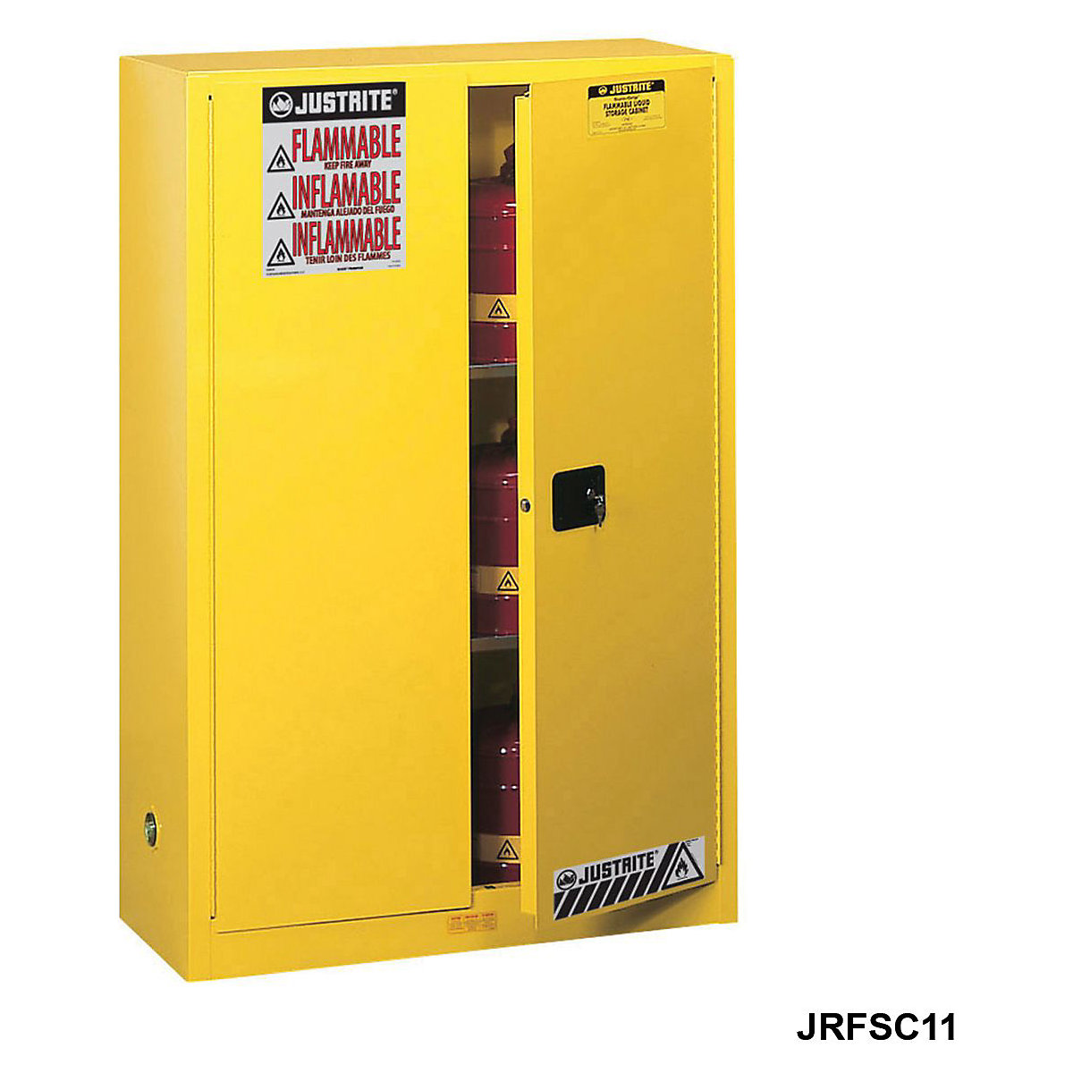 Justrite Flammable Storage Cabinets, Justrite Flammable Storage Cabinets, Justrite Flammable Storage Cabinet | 1651h x 1092w x 457d mm | Manual Closing Door-12