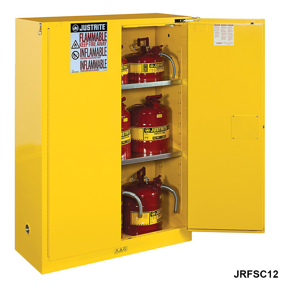 Justrite Flammable Storage Cabinets, Justrite Flammable Storage Cabinets, Justrite Flammable Storage Cabinet | 1651h x 1092w x 457d mm | Self Closing Door-13