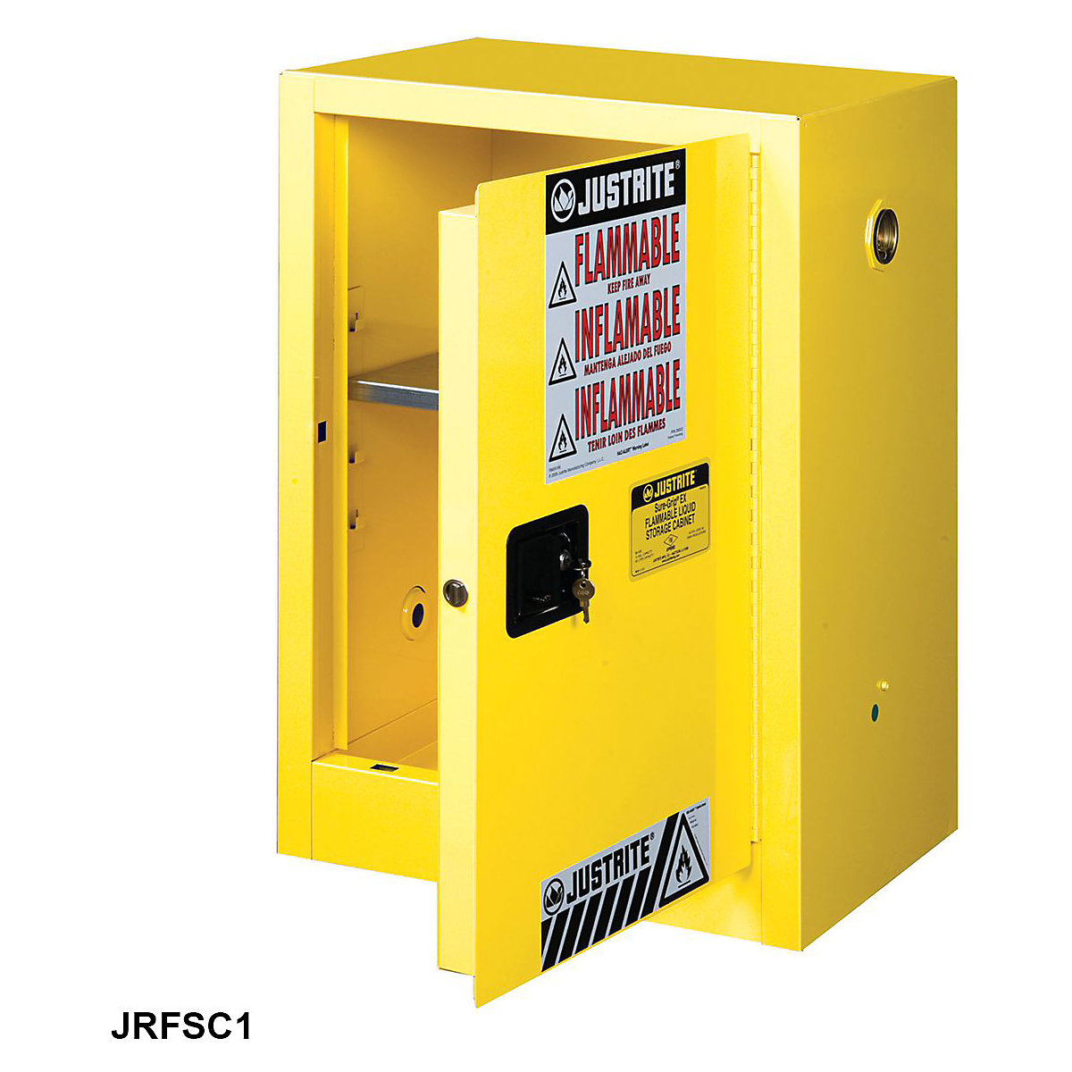 Justrite Flammable Storage Cabinets, Justrite Flammable Storage Cabinets, Justrite Flammable Storage Cabinet | 889h x 591w x 457d mm | Manual Closing Door-3