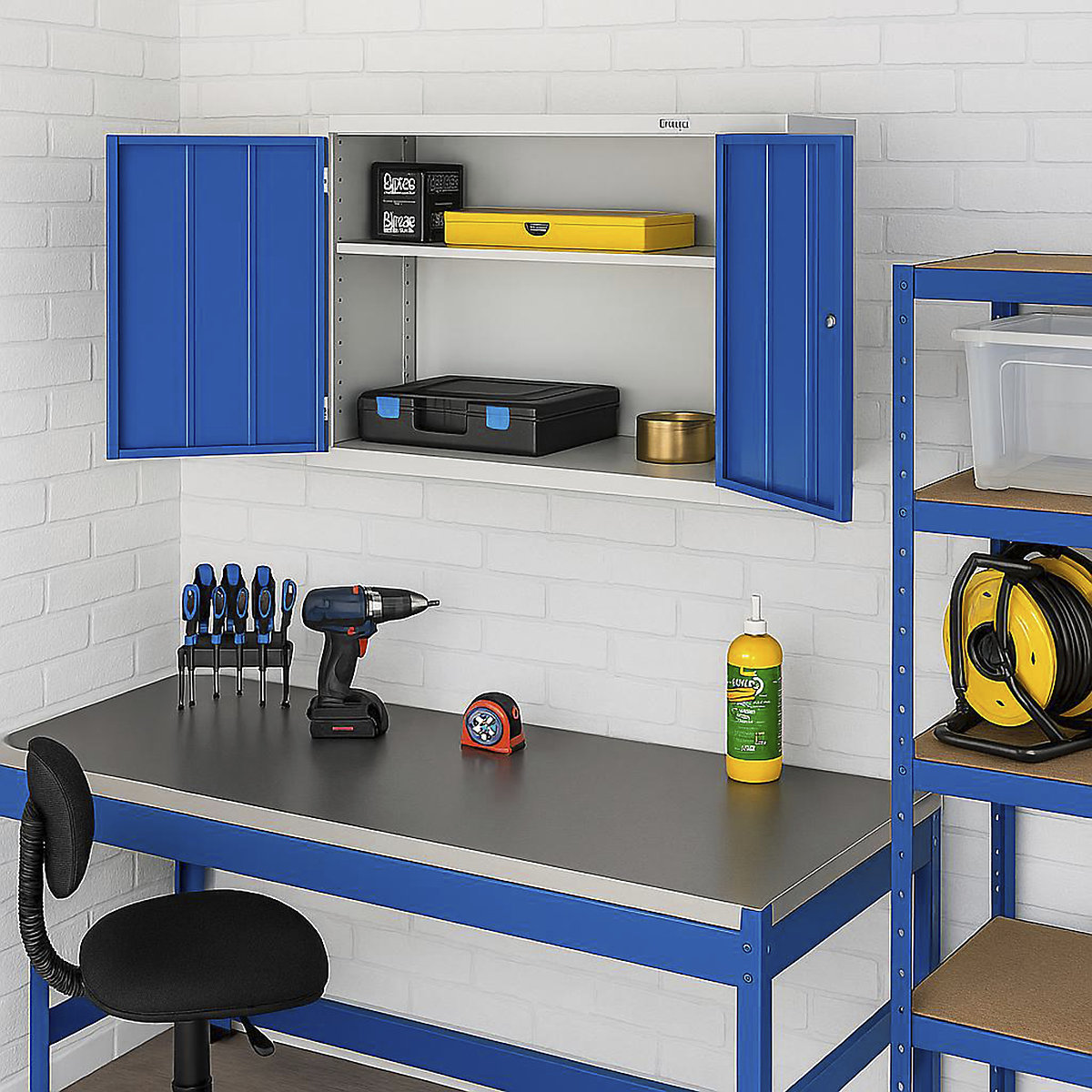 BiGDUG Essentials Wall Mounted Steel Cabinets
