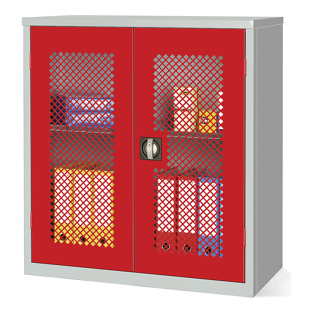 Elite Steel Mesh Door Storage Cupboards, Elite Steel Mesh Door Storage Cupboards, Elite Steel Mesh Door Storage Cupboard | 1000h x 915w x 457d mm | Mechanical Combination Lock | Red Doors | 1 Adjustable Shelf-10