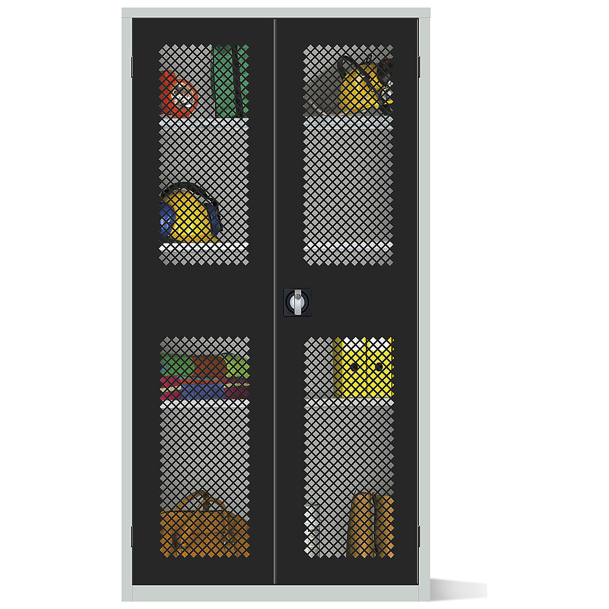 Elite Steel Mesh Door Storage Cupboards, Elite Steel Mesh Door Storage Cupboards, Elite Steel Mesh Door Storage Cupboard | 1830h x 915w x 457d mm | Cam Lock | Black Doors | 3 Adjustable Shelves-5