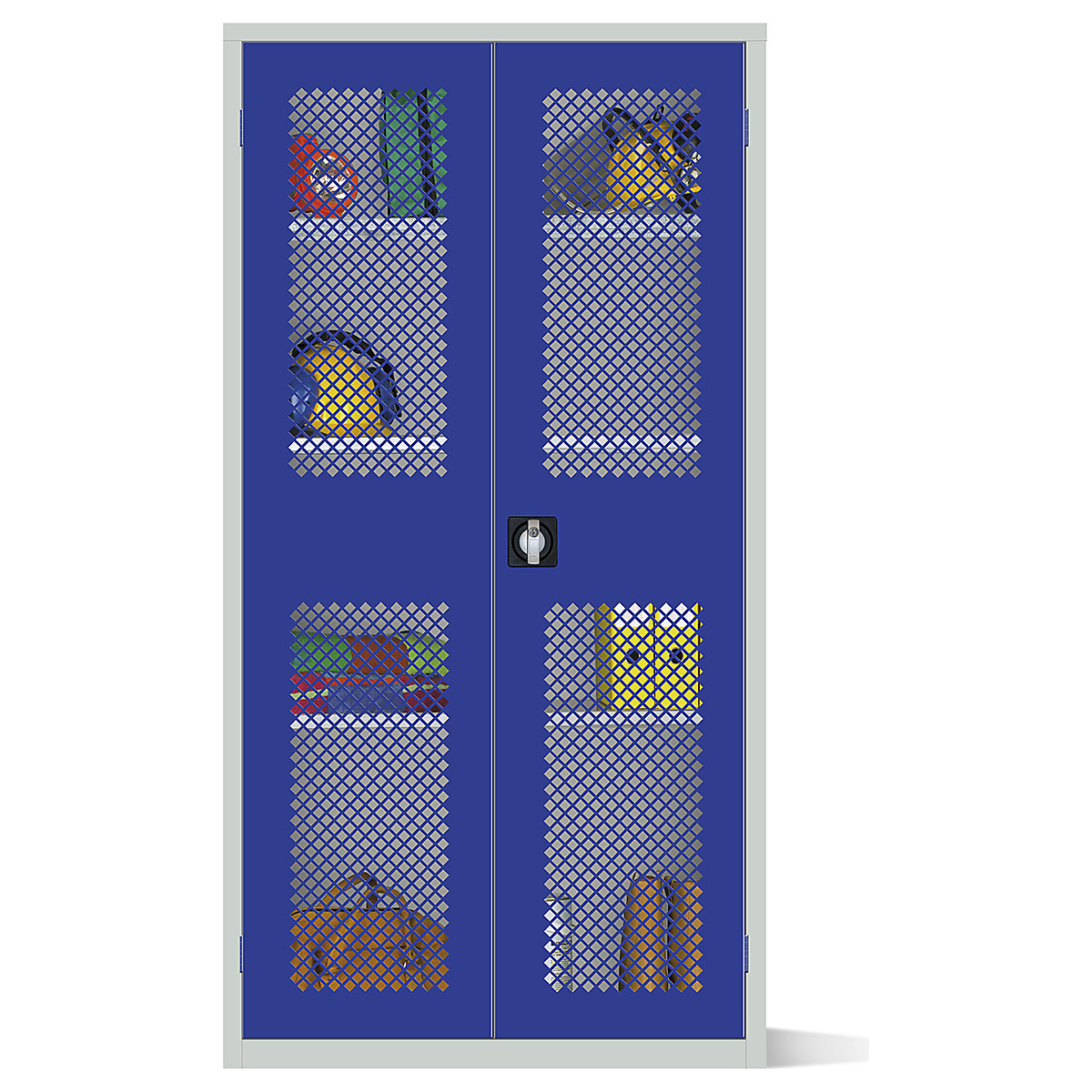 Elite Steel Mesh Door Storage Cupboards, Elite Steel Mesh Door Storage Cupboards, Elite Steel Mesh Door Storage Cupboard | 1830h x 915w x 457d mm | Mechanical Combination Lock | Dark Blue Doors | 3 Adjustable Shelves-3