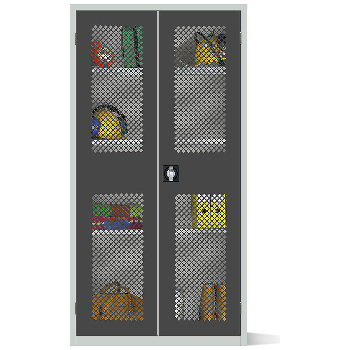 Elite Steel Mesh Door Storage Cupboards, Elite Steel Mesh Door Storage Cupboards, Elite Steel Mesh Door Storage Cupboard | 1830h x 915w x 457d mm | Mechanical Combination Lock | Dark Grey Doors | 3 Adjustable Shelves-4