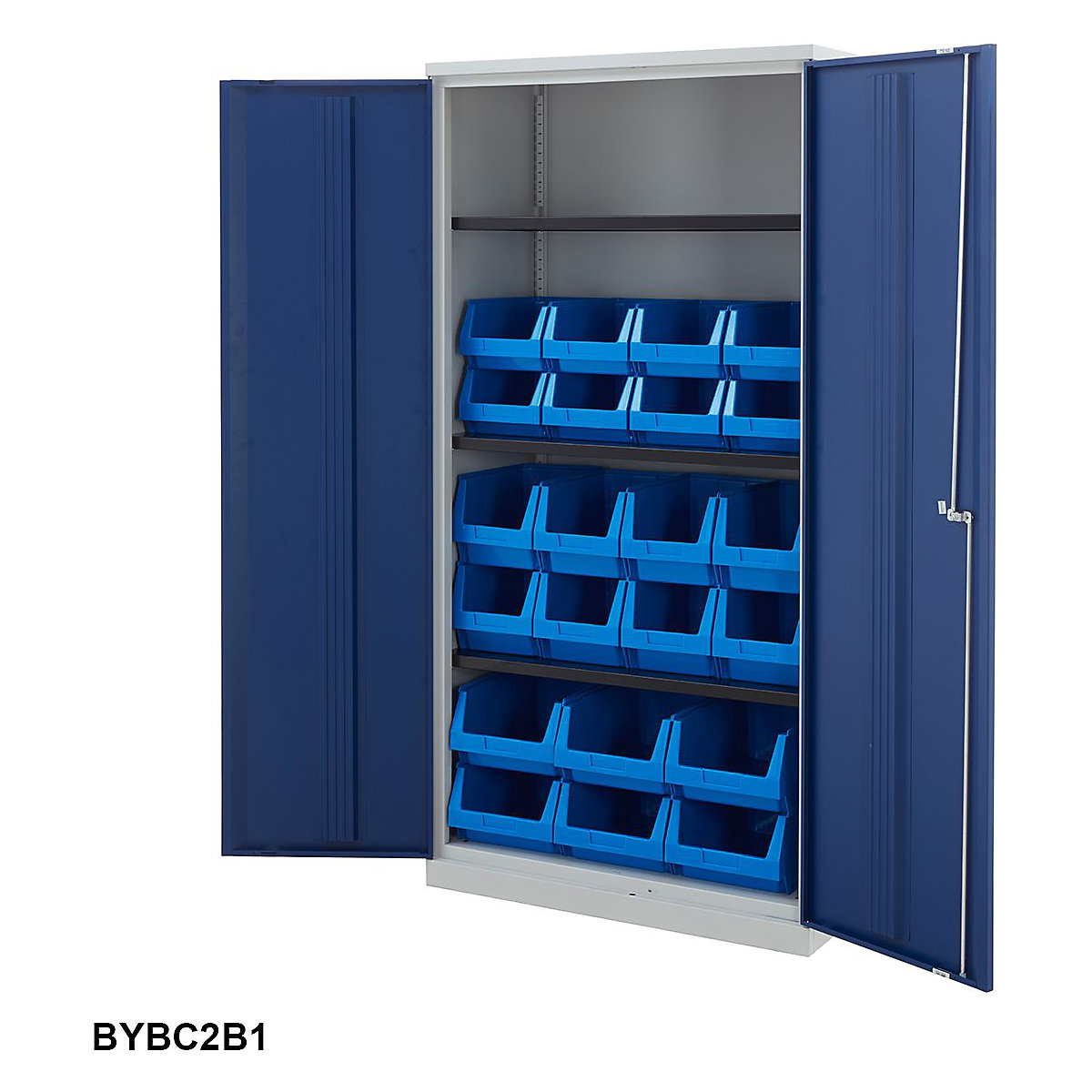 Tall Bisley Workplace Cupboards with Plastic Parts Bins (Product illustration 3)-2