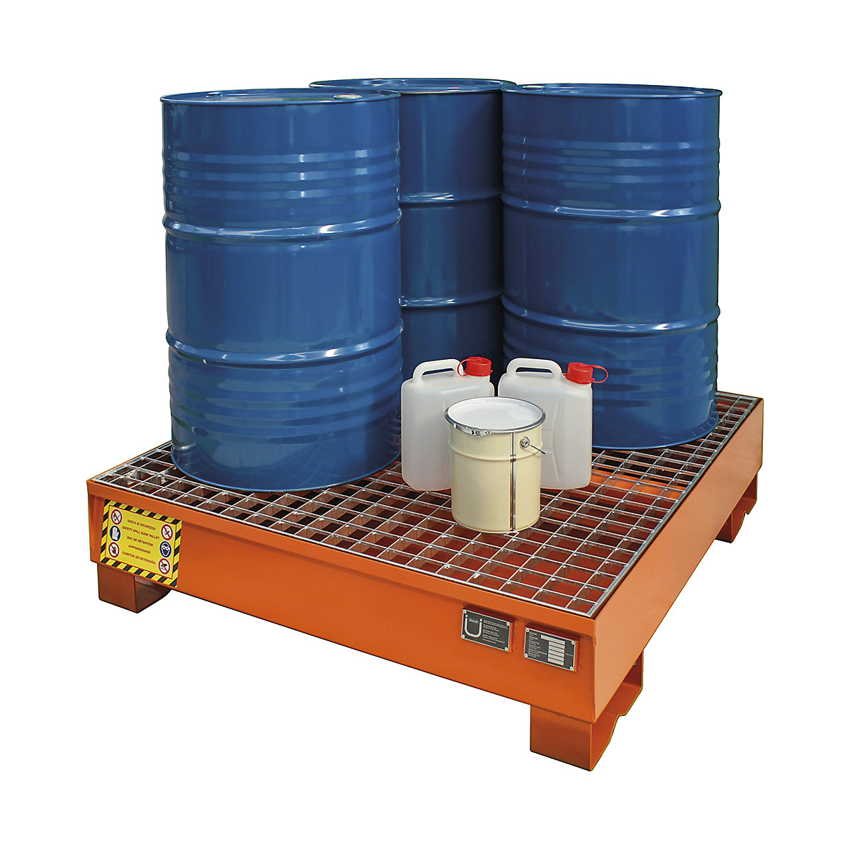 SALL Powder Coated Spill Pallet, SALL Powder Coated Spill Pallet, SALL Powder Coated Spill Pallet | Orange | 4 x 200L Drums-2