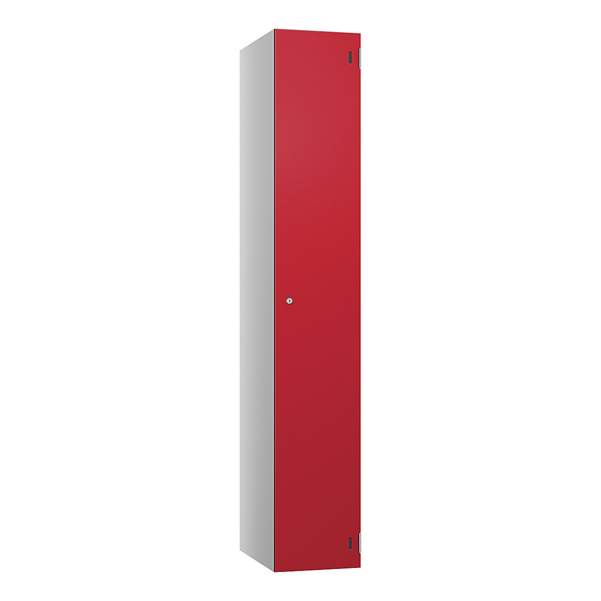 Pure Shield Sloping Top Laminate Door Lockers, Pure Shield Sloping Top Laminate Door Lockers, Pure Shield Laminate Door Sloping Top Lockers | 1800h x 300w x 460d mm | 1 Door | Pearl Silver Carcass | Dynasty Red | Cam Lock-5