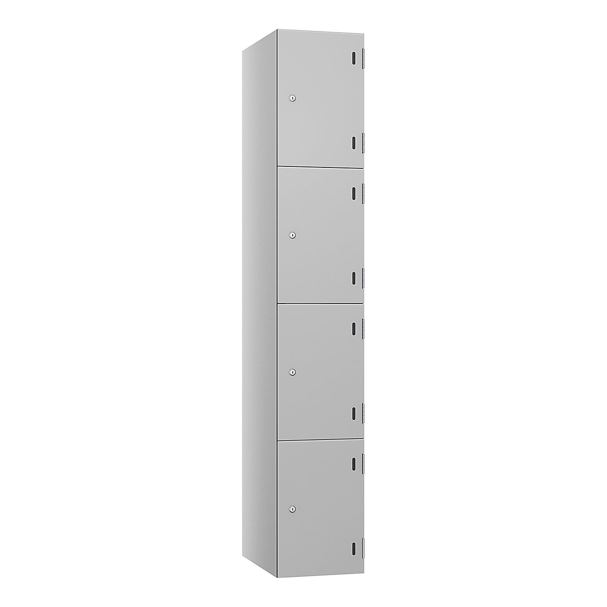 Pure Shield Sloping Top Laminate Door Lockers, Pure Shield Sloping Top Laminate Door Lockers, Pure Shield Laminate Door Sloping Top Lockers | 1800h x 300w x 390d mm | 4 Door | Pearl Silver Carcass | Dust Grey | Hasp & Staple-8