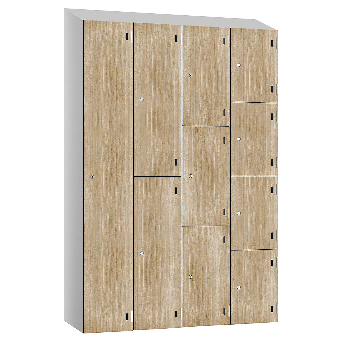 Pure Shield Sloping Top Wood Effect Laminate Door Lockers (Product illustration 2)-1