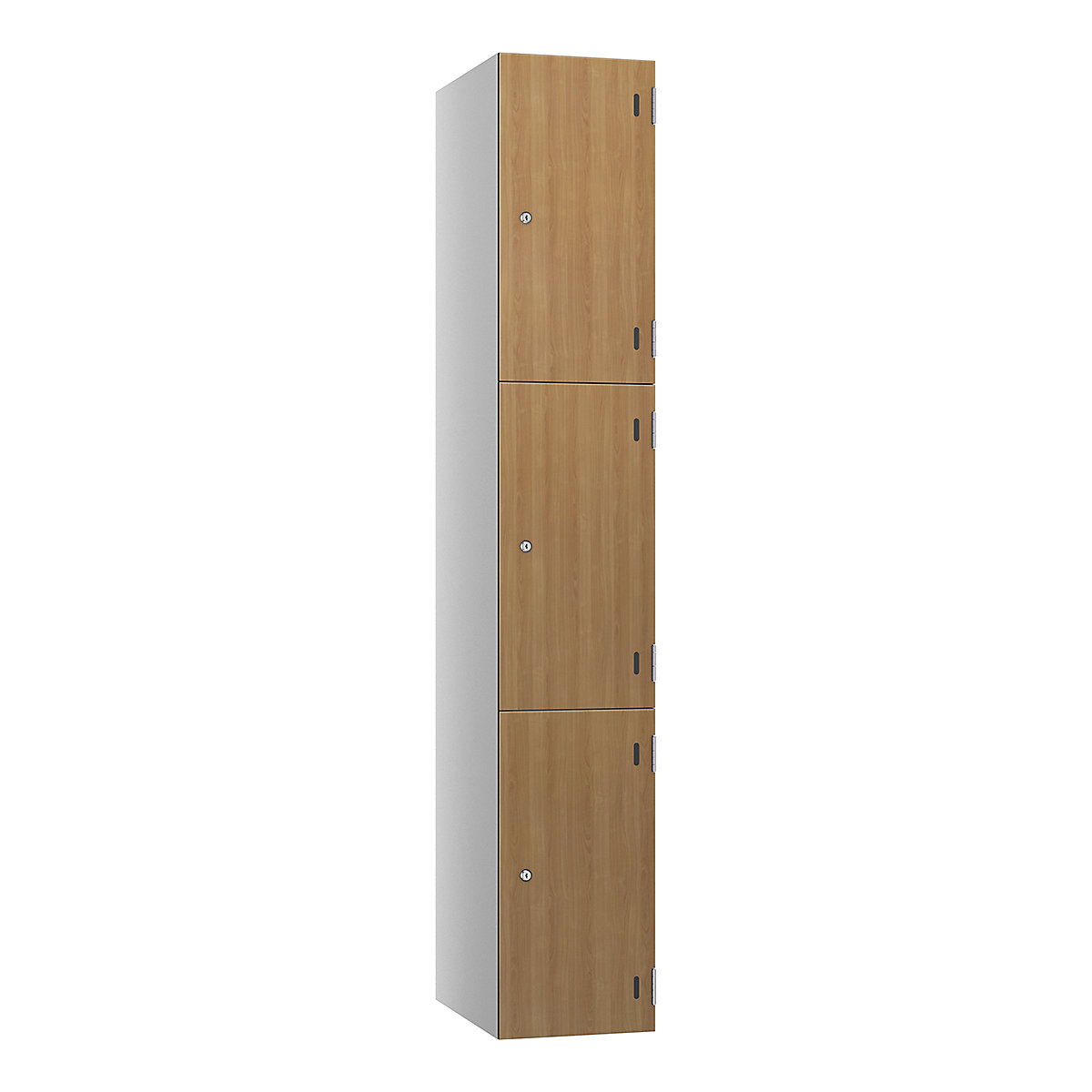 Pure Shield Wood Effect Laminate Door Lockers, Pure Shield Wood Effect Laminate Door Lockers, Pure Shield Wood Effect Laminate Door Lockers | 1800h x 300w x 390d mm | 3 Door | Pearl Silver Carcass | Primeval Oak | Mechanical Combination-3