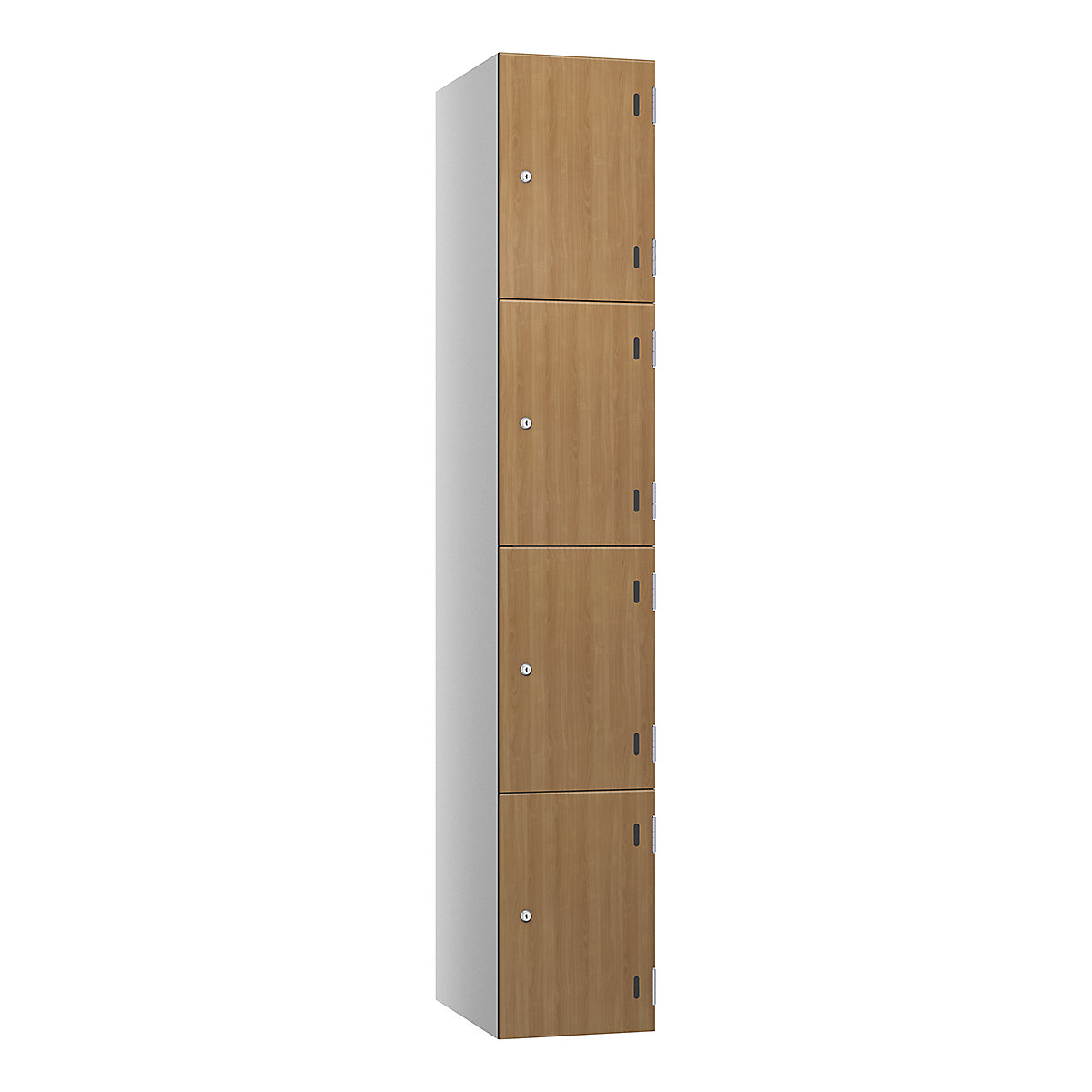 Pure Shield Wood Effect Laminate Door Lockers, Pure Shield Wood Effect Laminate Door Lockers, Pure Shield Wood Effect Laminate Door Lockers | 1800h x 300w x 460d mm | 4 Door | Pearl Silver Carcass | Primeval Oak | Mechanical Combination-5