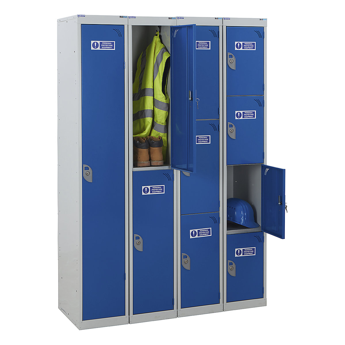 BiGDUG Essentials Fast Delivery PPE Lockers, BiGDUG Essentials Fast Delivery PPE Lockers, BiGDUG Essentials Fast Delivery Single Door PPE Locker | 1800h x 300w x 300d mm | Blue Door | Key Lock-1