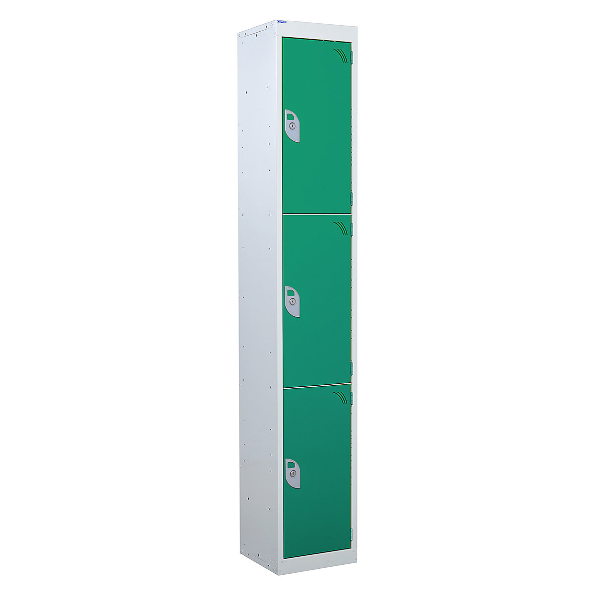 Mercian Express Storage Lockers, Mercian Express Storage Lockers, Mercian Express Storage Locker | 1800h x 300w x 450d mm | 3 Door | Hasp & Staple Lock | Green Door-69