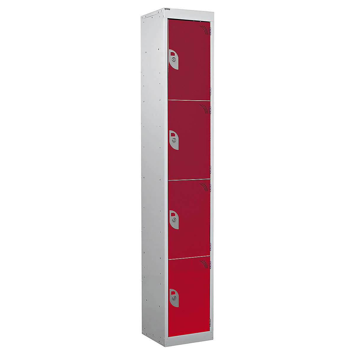 Mercian Express Storage Lockers, Mercian Express Storage Lockers, Mercian Express Storage Locker | 1800h x 300w x 450d mm | 4 Door | Cam Lock | Red Door-68