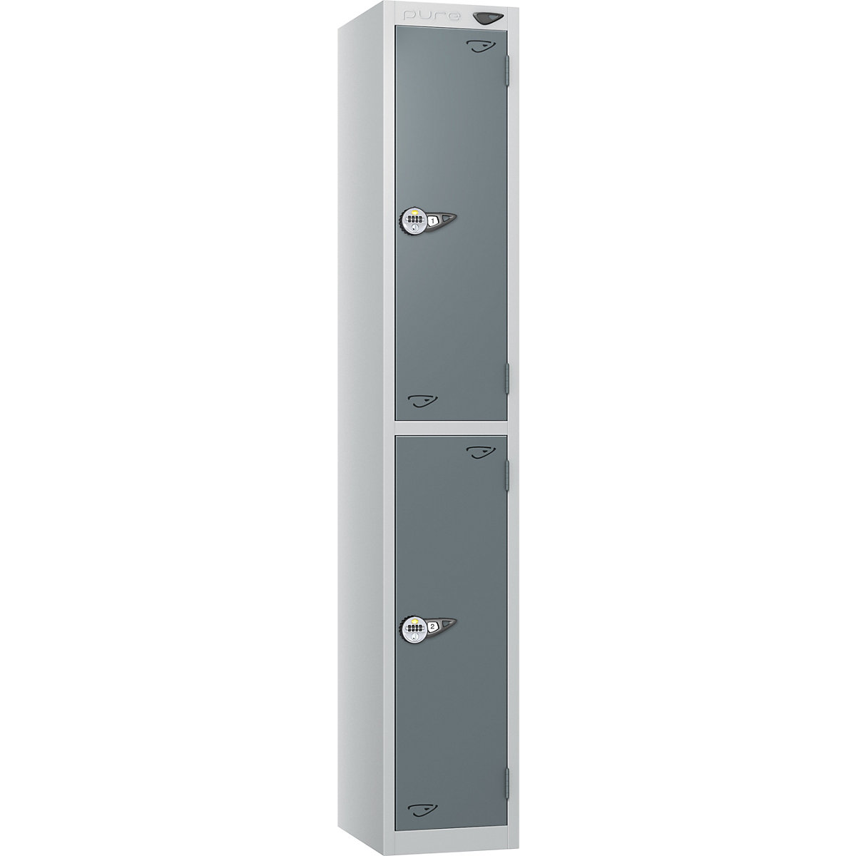 Pure Prime Metal Lockers with Combination Lock | Pearl Silver Bioshell | Carbon Zero Manufactured
