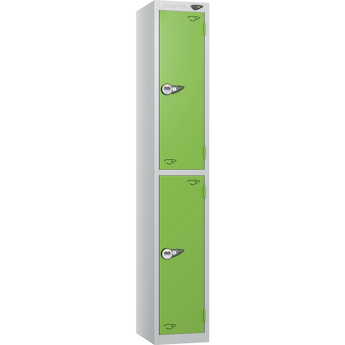 Pure Prime Metal Lockers with Combination Lock | Pearl Silver Bioshell | Carbon Zero Manufactured