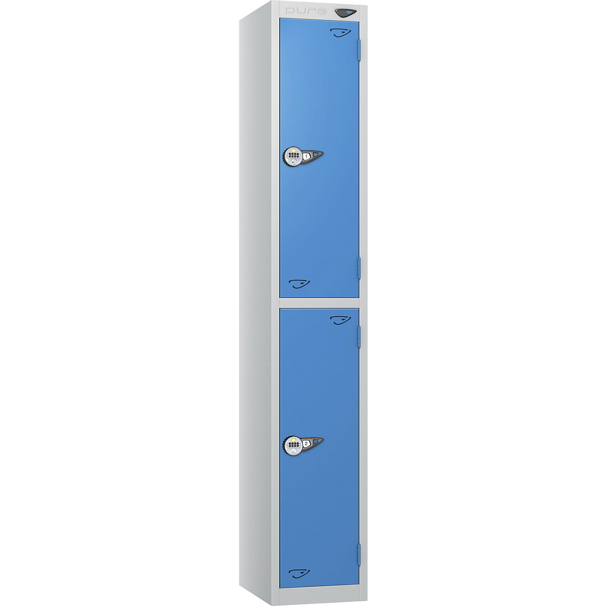 Pure Prime Metal Lockers with Combination Lock | Pearl Silver Bioshell | Carbon Zero Manufactured