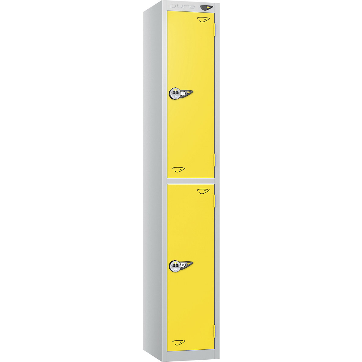 Pure Prime Metal Lockers with Combination Lock | Pearl Silver Bioshell | Carbon Zero Manufactured