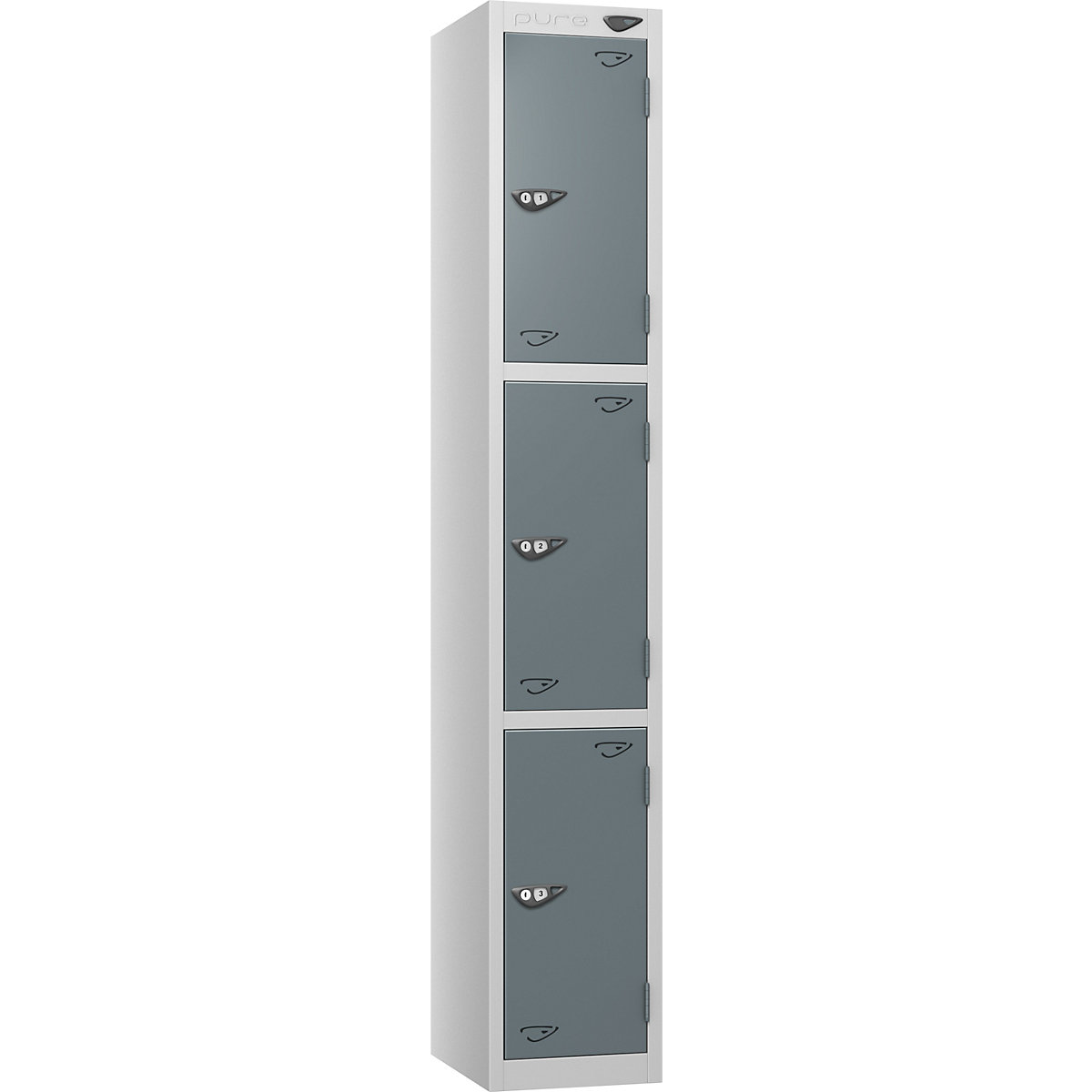 Pure Prime Metal Lockers with Combination Lock | Pearl Silver Bioshell | Carbon Zero Manufactured