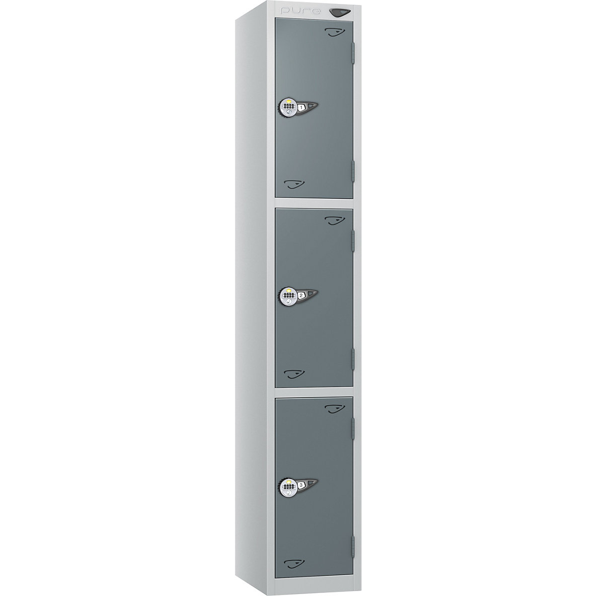 Pure Prime Metal Lockers with Combination Lock | Pearl Silver Bioshell | Carbon Zero Manufactured