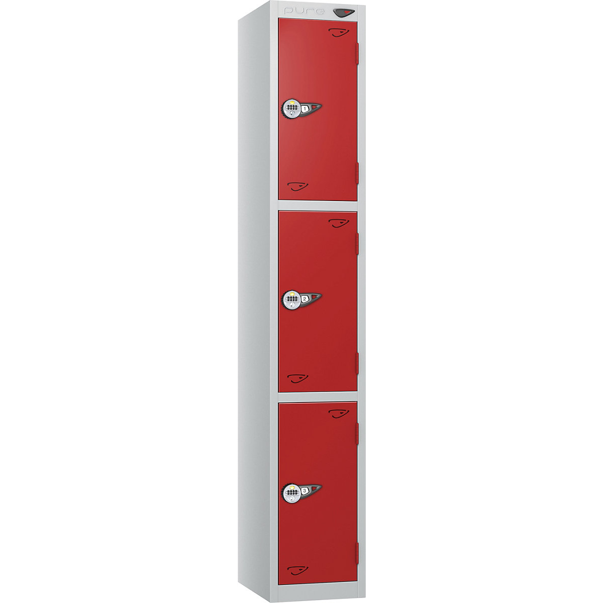 Pure Prime Metal Lockers with Combination Lock | Pearl Silver Bioshell | Carbon Zero Manufactured