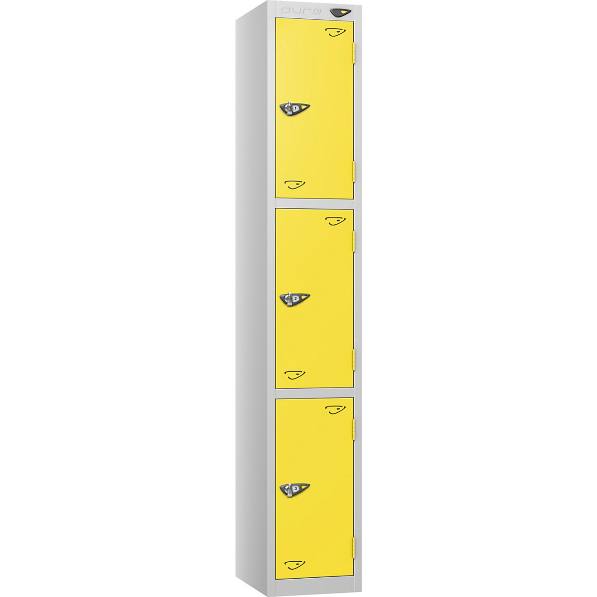 Pure Prime Metal Lockers with Combination Lock | Pearl Silver Bioshell | Carbon Zero Manufactured