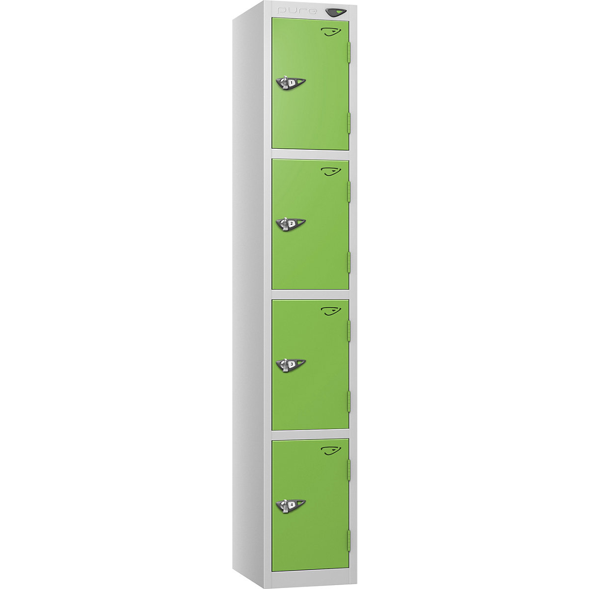 Pure Prime Metal Lockers with Combination Lock | Pearl Silver Bioshell | Carbon Zero Manufactured