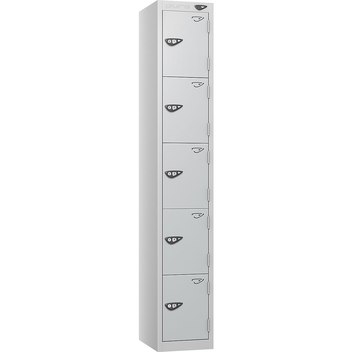 Pure Prime Metal Lockers with Combination Lock | Pearl Silver Bioshell | Carbon Zero Manufactured